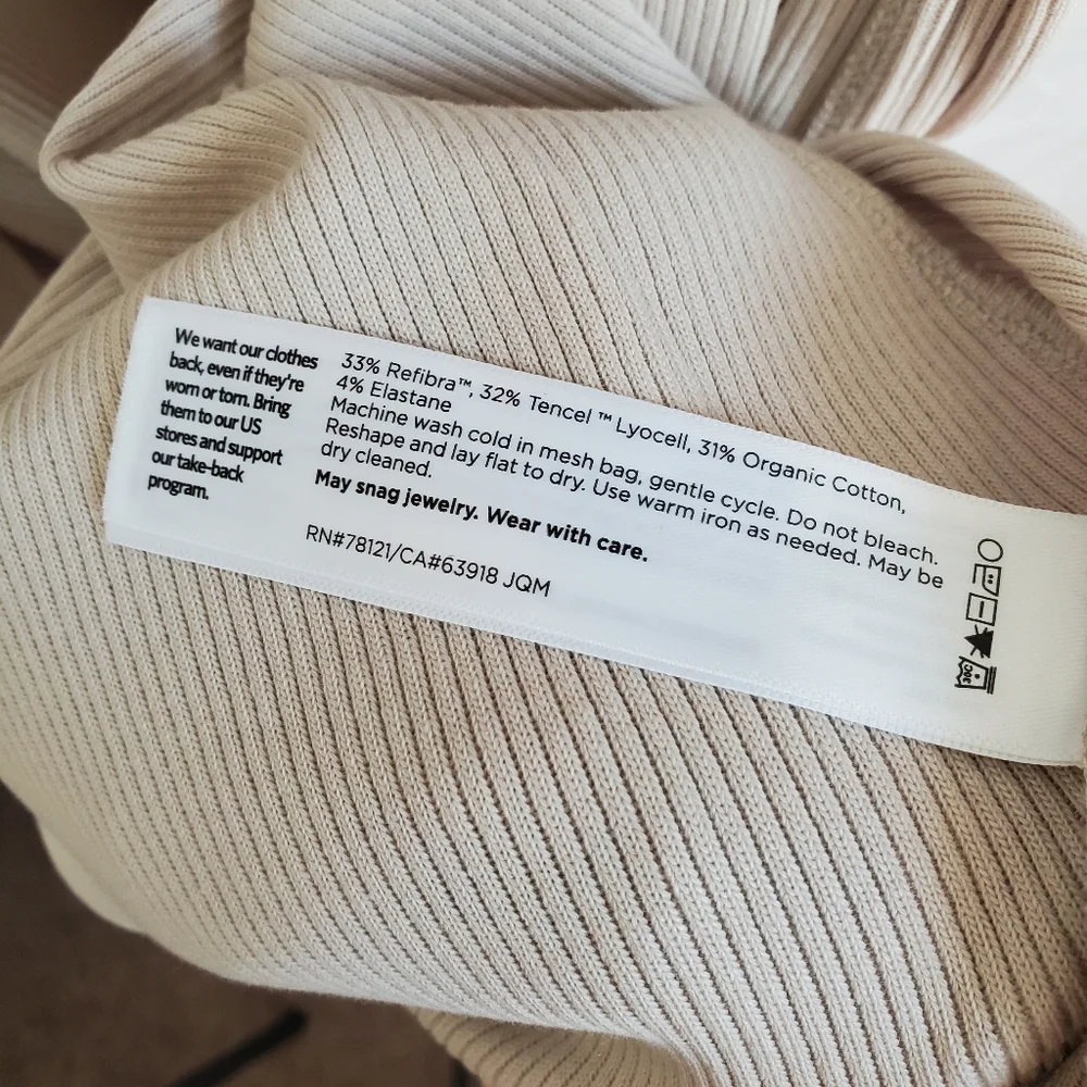 Eileen Fisher Ribbed Organic Cotton Blend Jacket In Chalk Light Tan Sz 2X $228 - Picture 11 of 12